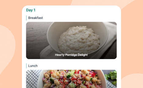 AI-powered custom recipes, meal plans. Guided workouts
