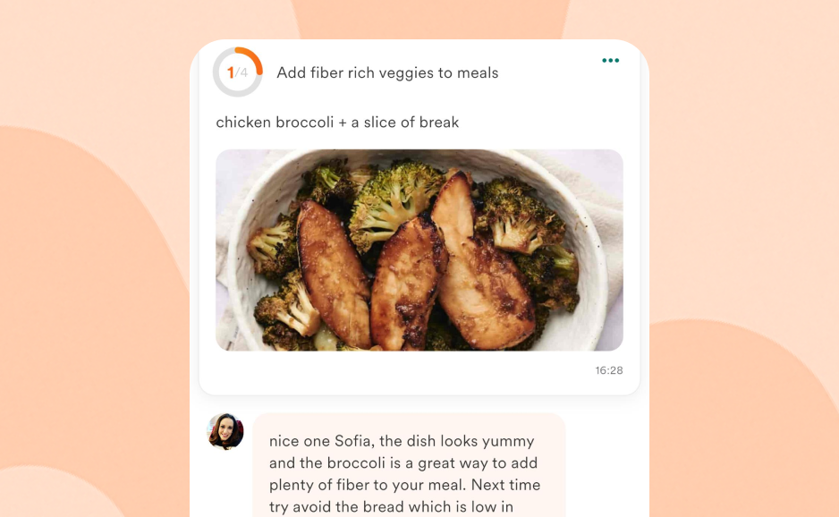 Coach feedback on every meal & activity