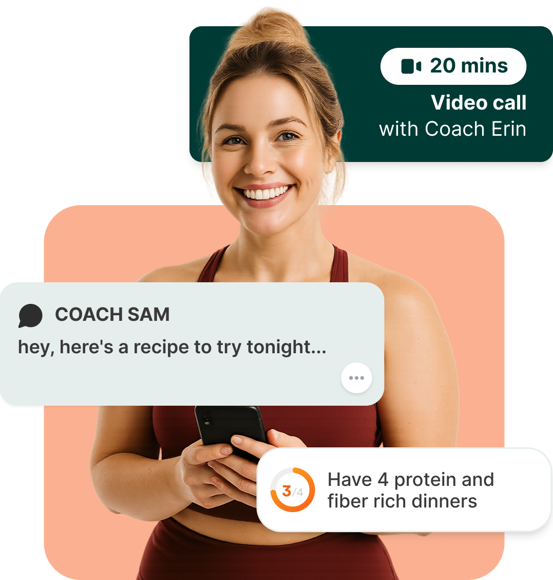 Client using Fitmate coaching app