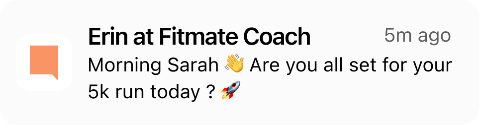 Coach notification example