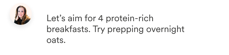 Coach message about protein-rich breakfasts