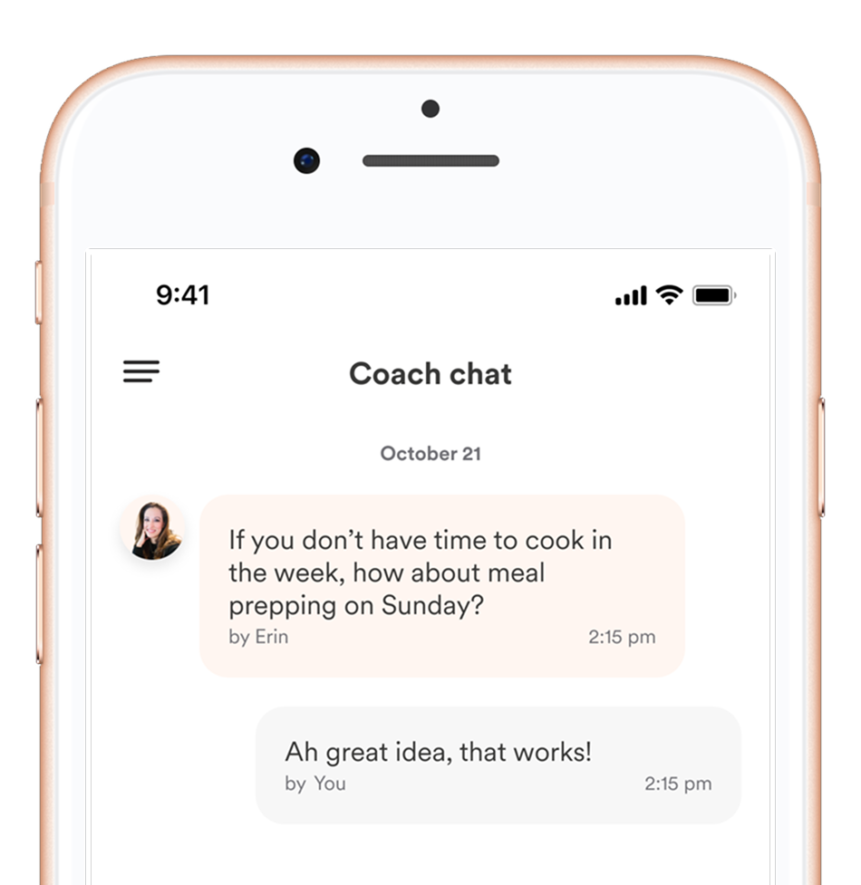 Coach chat conversation example