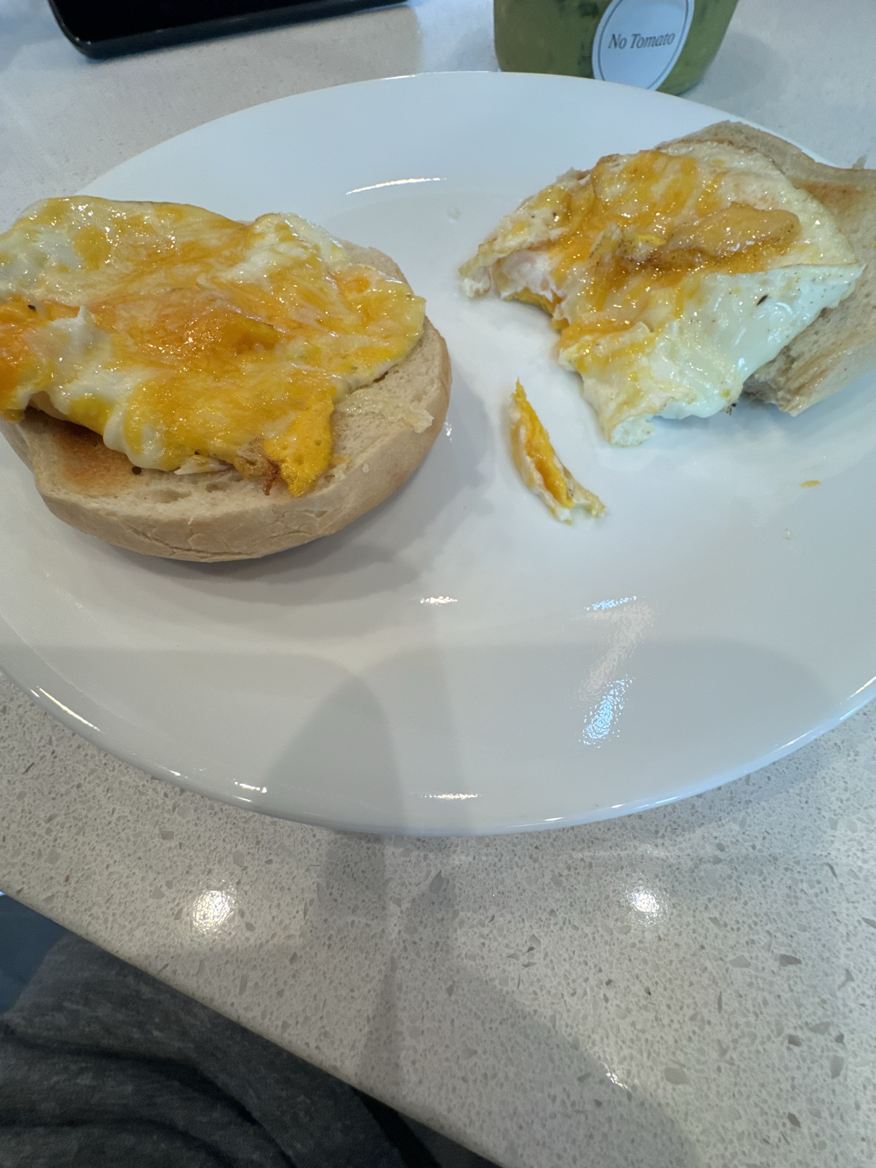 Protein Bagel with Eggs — high protein breakfast