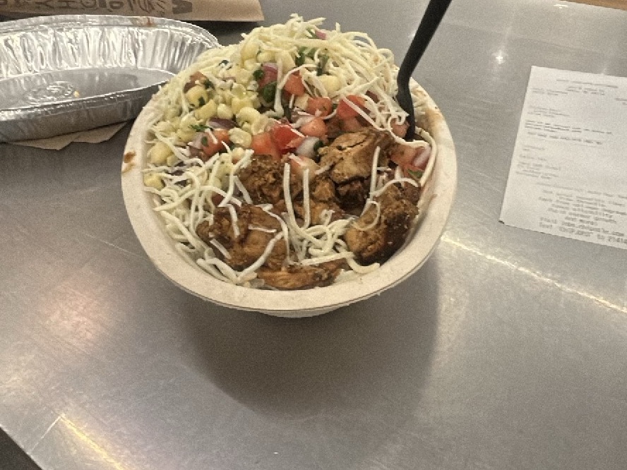 Double Chicken Burrito Bowl — high protein dinner