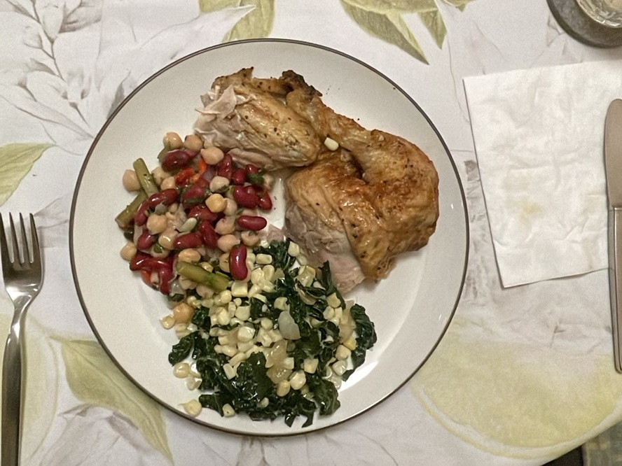 Roast Chicken Bean Medley — balanced dinner